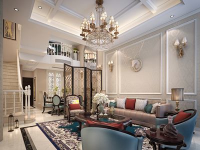 上海簡歐風格別墅客廳書房裝修 融合優雅與現代的生活藝術