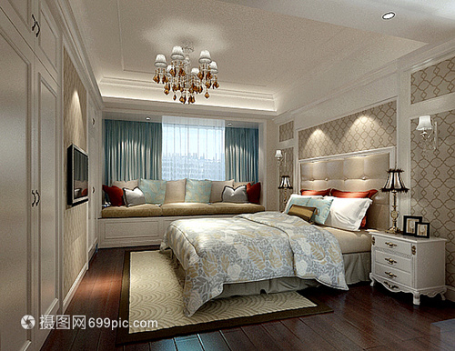 簡歐臥室室內(nèi)裝修效果圖 打造典雅與舒適的住宅空間